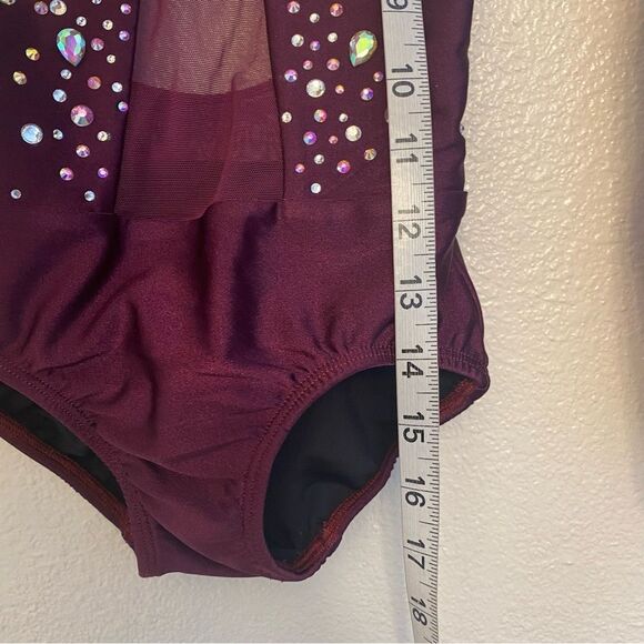Patrick J solo dance costume purple custom rhinestone embellished leotard LC MC - Picture 10 of 10